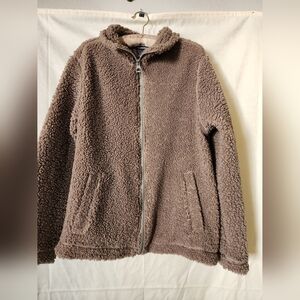 Men's Medium H&M  Brown Shepera Zip Up Teddy Jacket
